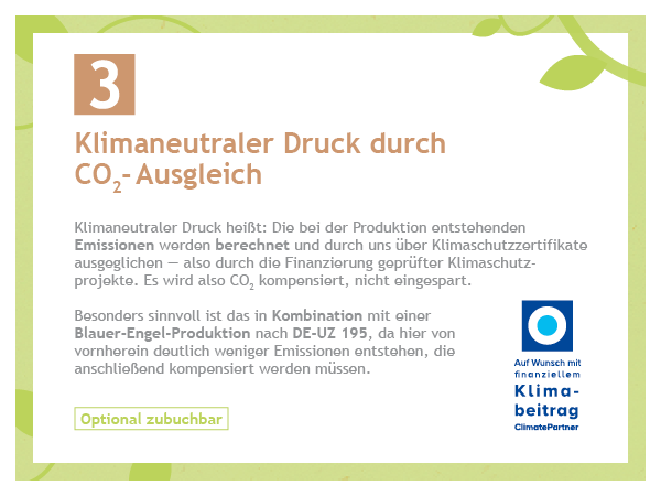 In der Produktkonfiguration unter „Klimaausgleich“